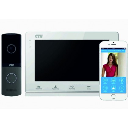 Комплект цветного видеодомофона CTV-DP2700IP NG с экраном 7" TFT IPS LCD,  встроенный модуль Wi-Fi